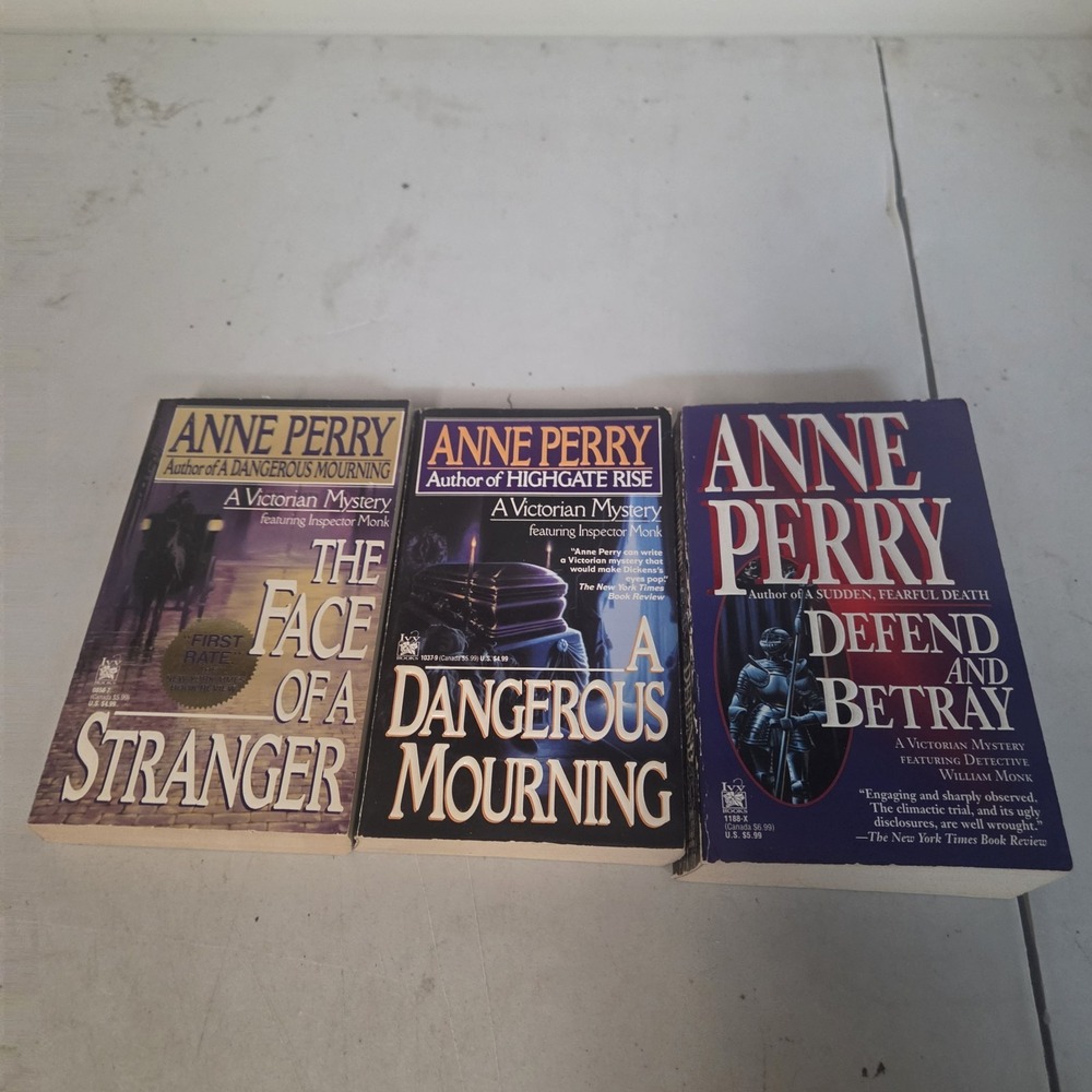 Anne Perry Books Lot 3 William Monk Series PB Victorian Mystery Novels Monk Lot